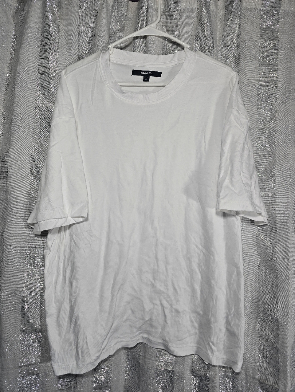 NovaMen - White Crew Neck Short Sleeve Shirt